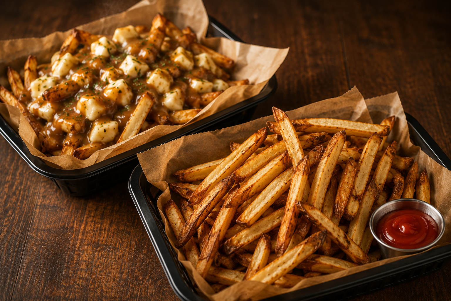 Carton of golden air-fried fries