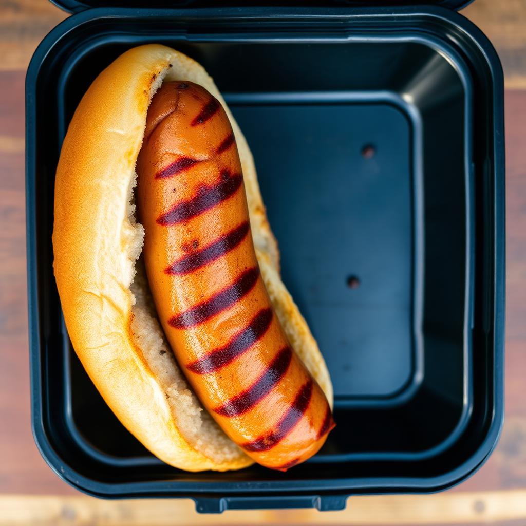 Grilled sausage on a soft bun